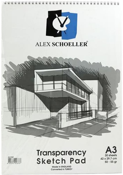 A3 Eskiz Blok Defter 30 Yaprak Spiralli ALX-863 ağıt