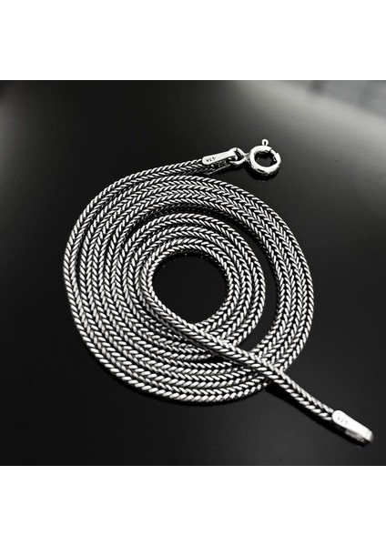 Tilkikuyruğu Gümüş Erkek Kolye Zincir Italyan Malı Ince Model