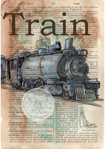 Vintage Retro Train .. 20X30 Mdf Poster