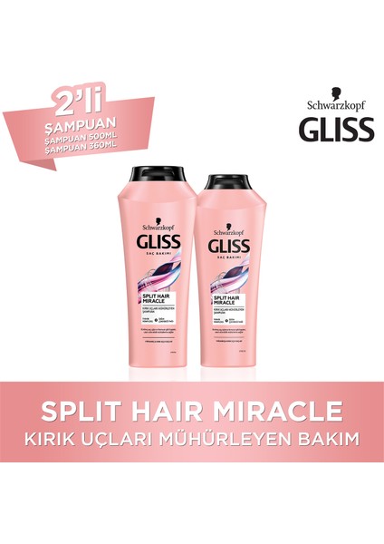 Split Hair Miracle Şampuan 500 Ml + Split Hair Miracle Şampuan 360 Ml