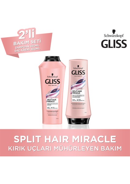 Split Hair Miracle Şampuan 360 Ml +Split Hair Miracle Saç Kremi 360 Ml