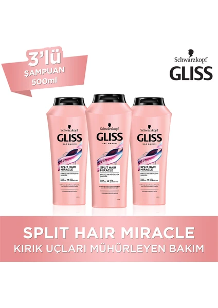 Split Hair Miracle Şampuan 500 Ml X 3 Adet