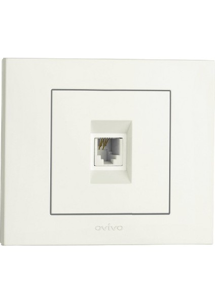 Grano Beyaz Nümeris Telefon Prizi + Tekli ÇERÇEVE(1XRJ11)