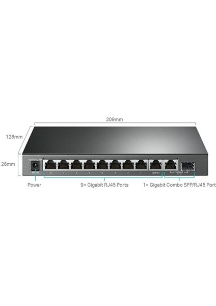 TL-SG1210MPE, 10'lu 8'i Gigabit Poe Switch