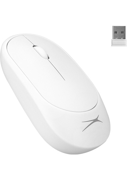 ALBM7314 Beyaz 2.4GHz USB 1200DPI Alkalin Pilli Kablosuz Mouse