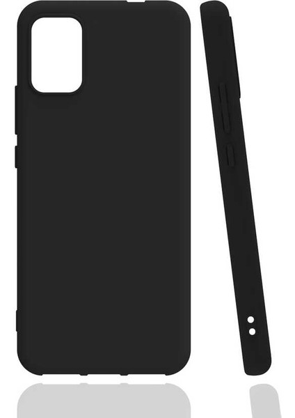 Samsung Galaxy M52 Kılıf Mat Esnek Biye Silikon Kılıf Siyah