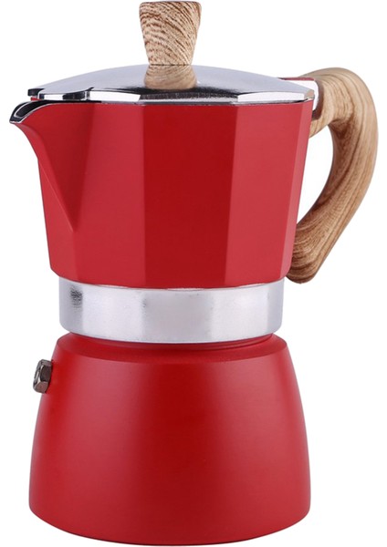 Klasik Stovetop Espresso Maker Espresso Kupası Moka Pot Kırmızı 300ML (Yurt Dışından)