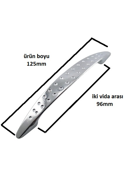 Noktalı 5 Adet Kulp 96MM Krom