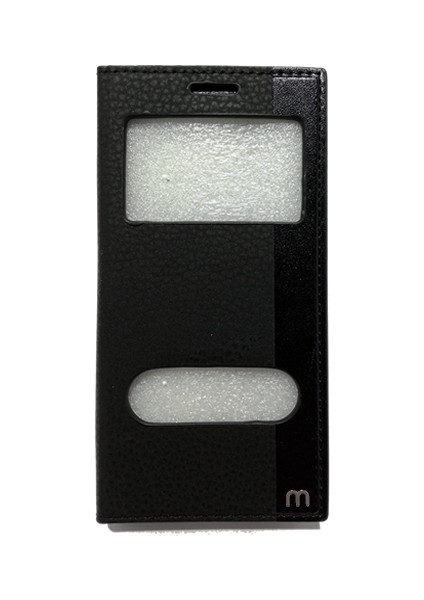 Samsung Galaxy J1 2016 Pencereli Kapaklı Magnum Kılıf - Siyah