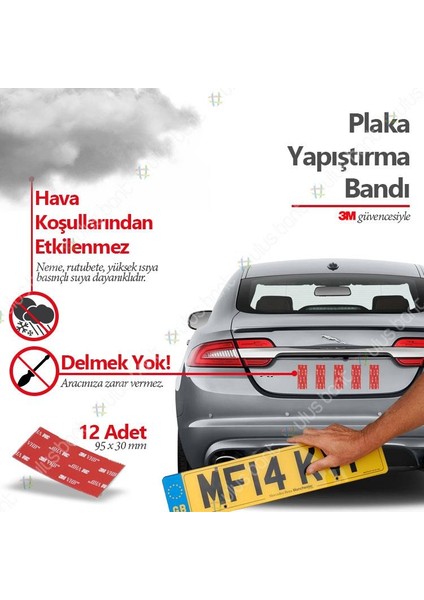 Plaka Yapıştırma Bandı 12 Adet