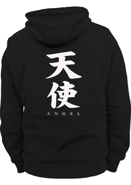 Angel Yazılı Çift Baskılı 3 Ipl. Şardonlu Kalın (600 Gr.) Içi Polar, Kapüşonlu Sweatshirt Hoodie modelleri