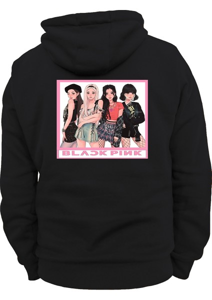 Blackpink Üyeleri Çift Baskılı 3 Ipl. Şardonlu %100 Pamuk, Içi Polar, Çok Kalın Sweatshirt