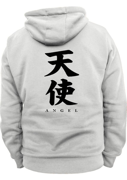 Angel Yazılı Çift Baskılı 3 Ipl. Şardonlu %100 Pamuk, Içi Polar, Çok Kalın Sweatshirt