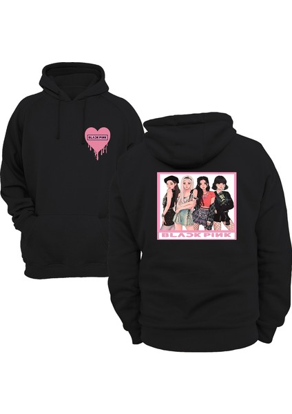 Blackpink Üyeleri Çift Baskılı 3 Ipl. Şardonlu %100 Pamuk, Içi Polar, Çok Kalın Sweatshirt
