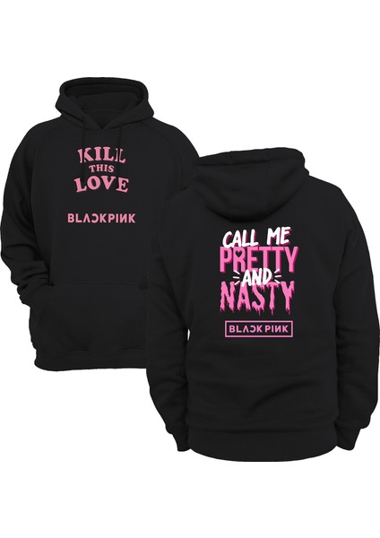 Blackpink Call Me Pretty Çift Baskılı 3 Ipl. Şardonlu %100 Pamuk, Içi Polar, Çok Kalın Sweatshirt