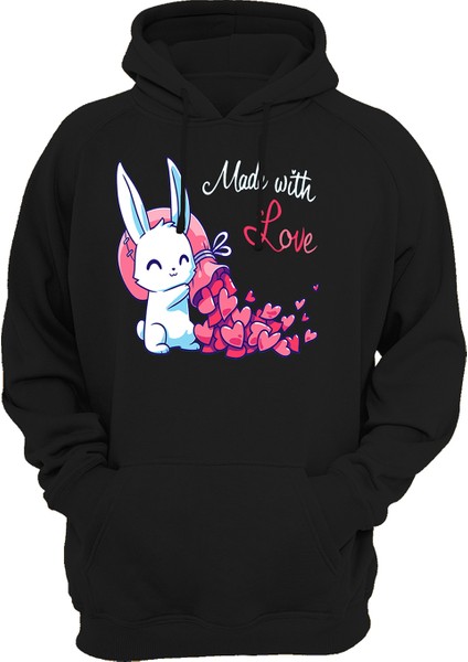 Made With Love Baskılı 3 Ipl. Şardonlu %100 Pamuk, Içi Polar, Çok Kalın Sweatshirt