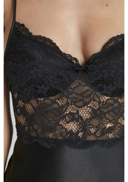 Saten Dantelli Gecelik & Sabahlık Takım - 4265 indirimleri