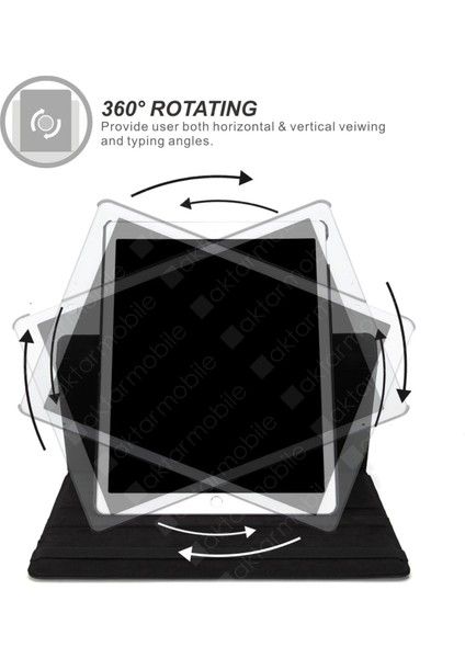 Apple iPad Mini 6. Nesil 2021 Kılıf 360° Dönebilen Akıllı Kapak Standlı Kılıf Smart Uyku Modlu Mor