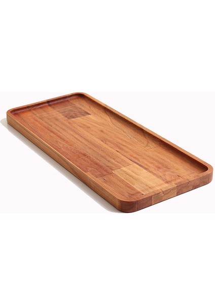 Doğal Ahşap Sunum Tabağı Servis Standı Natural Renk 38 x 18 cm.