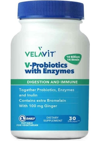 V-Probiotics With Enzymes 30 Kapsül