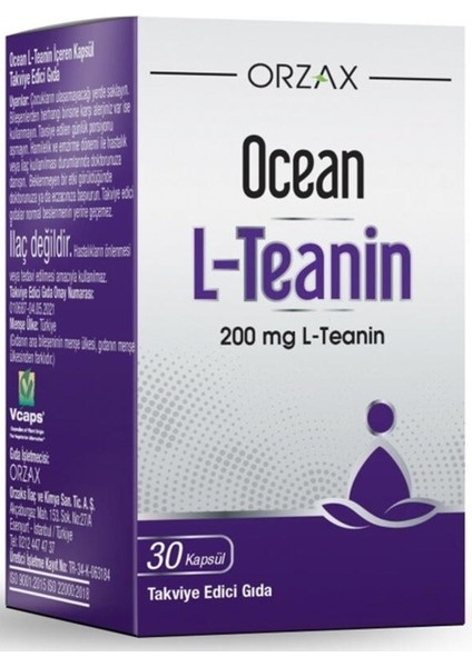 Ocean L-Teanin Takviye Edici Gıda 30 Kapsül