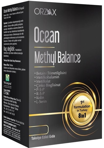 Ocean Methyl Balance Takviye Edici Gıda 30 Kapsül