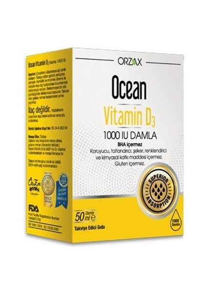 Ocean Vitamin D3 1000 Iu Damla 50 ml