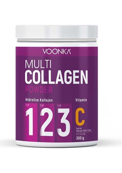 Multi Collagen Powder Vitamin C Içeren Takviye Edici Gıda 300 Gr.