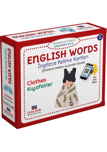 English Words İngilizce Kelime Kartları Kıyafetler