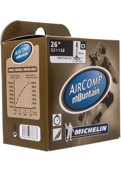 Aircomp Mountain C5 26x2.20-2.80 FV40 İnce Sibop Bisiklet İç Lastik