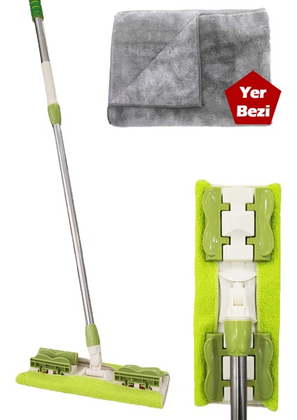 Istediğin Bezi Tak Kullan Teleskopik Saplı 1 Yedek Bez + Yer Bezi