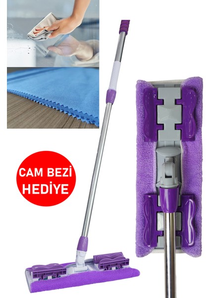 Istediğin Bezi Tak Kullan Teleskopik Saplı + Yedek Bez + Cam Bezi