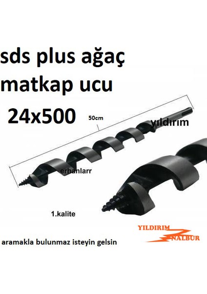 Ahşap Matkap Ucu 24 x 500 mm Ağaç Delme Ucu