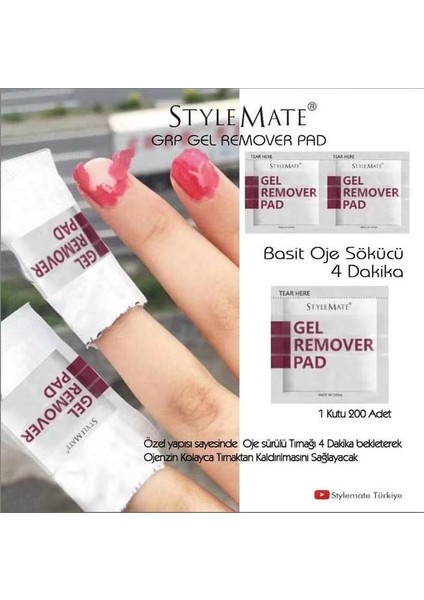 Oje Sökücü Bez Grp Gel Removed Pad Kalıcı Oje Jel Tırnak Sökücü 50 Adet modelleri