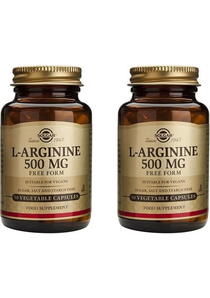L-Arginine 500 Mg 50 Kapsül 2 Adet