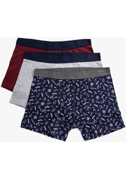 Erkek Pamuklu Basic 3'lü Boxer Seti
