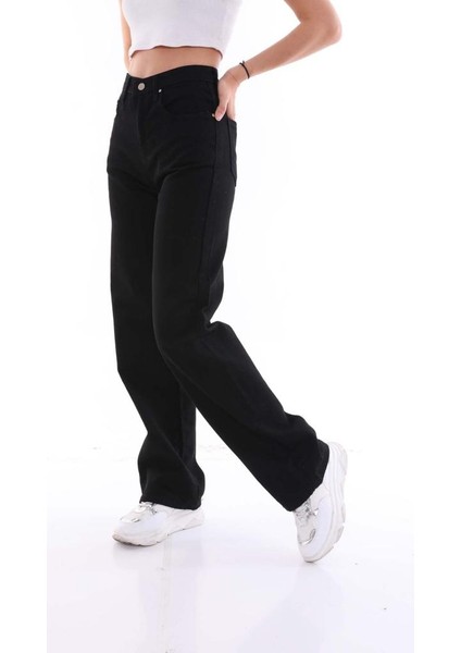 Kadın Siyah Yüksek Bel Palazzo Jean modelleri