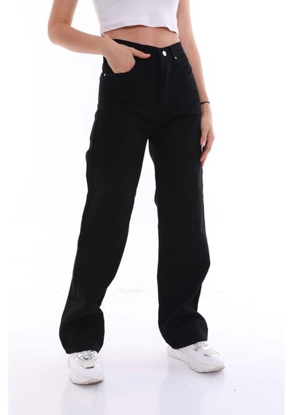 Kadın Siyah Yüksek Bel Palazzo Jean indirimleri