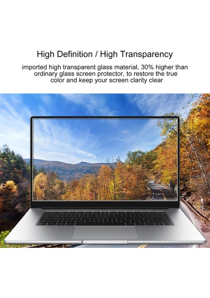 puluz Huawei Matebook D 15 2021 15.6 Inç Için Temperli Cam Filmi Şeffaf (Yurt Dışından)