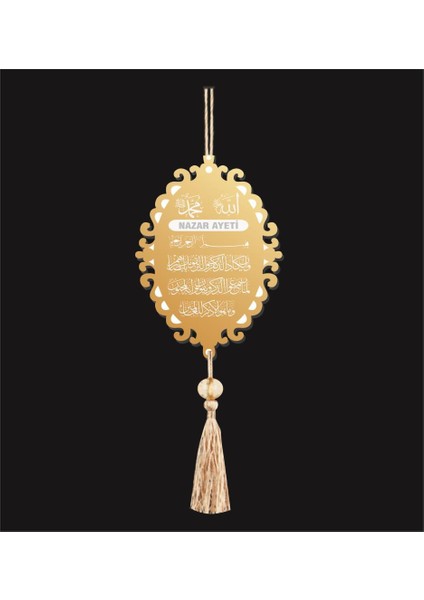 Çift Taraflı Nazar Ayeti Dikiz Ayna Süsü Gold fiyatları