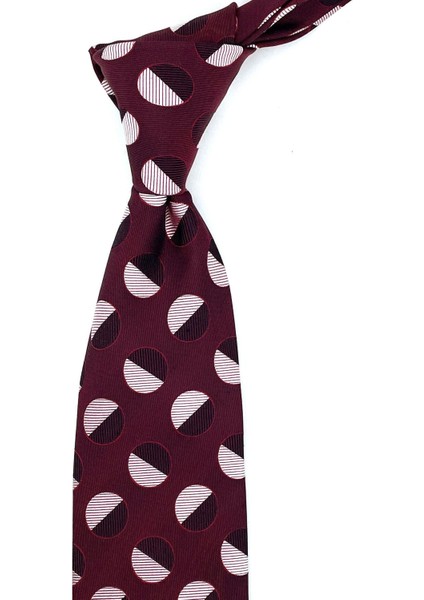 Regia Style Bordo Motif Desen Italyan Ipek Kravat İK1041
