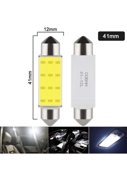 Sofit LED Aydınlatma Tavan Plaka Oto Iç Aydınlatma Beyaz 41 mm 10 Adet