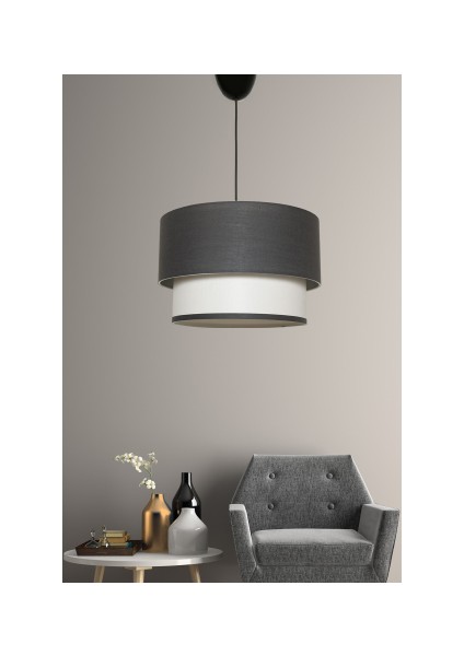 Hmydesign Tubol Tekli Sarkıt Antrasit Beyaz