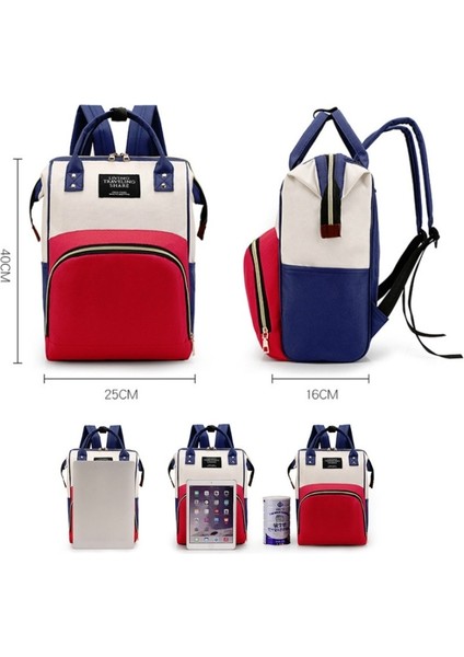 Büyük Kapasiteli Çok Fonksiyonlu Su Geçirmez Sırt Çantası - Kırmızı/bej/mavi (Yurt Dışından) fiyatları