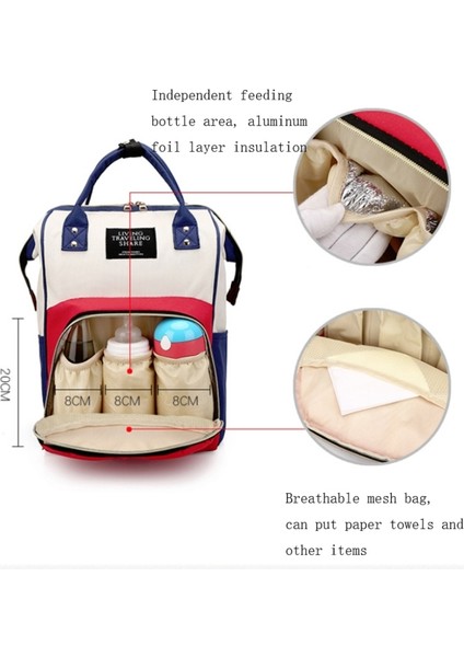 Büyük Kapasiteli Çok Fonksiyonlu Su Geçirmez Sırt Çantası - Kırmızı/bej/mavi (Yurt Dışından) fırsatları