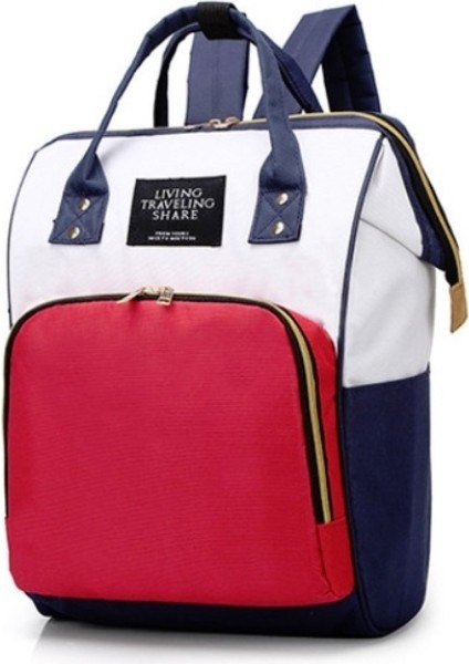 Büyük Kapasiteli Çok Fonksiyonlu Su Geçirmez Sırt Çantası - Kırmızı/beyaz/mavi (Yurt Dışından)