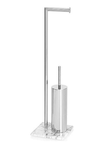 BA66190 Ayaklı Wc Kağıt + Fırça Mermer/krom