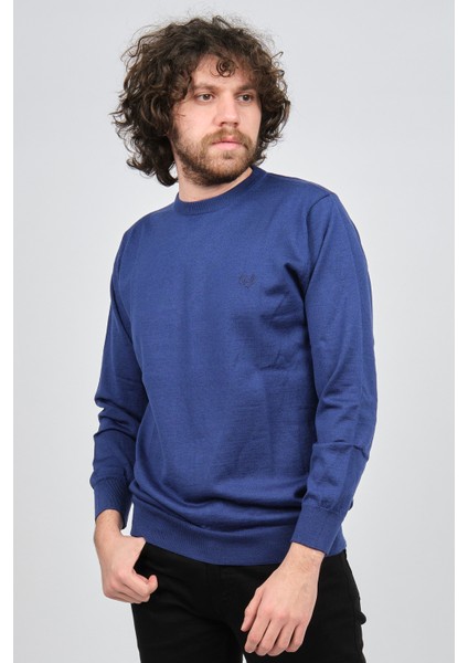 Erkek Bisiklet Yaka Yün Kazak 1572019 Saks