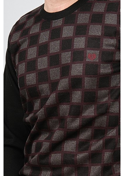 Erkek Desenli Bisiklet Yaka Kazak 1577328 Siyah fırsatları