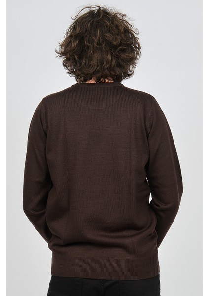 Erkek Desenli Bisiklet Yaka Kazak 1577328 Kahverengi indirimleri